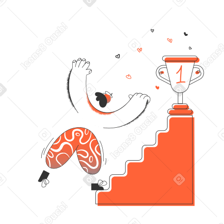 Person reaching his goal or winning a trophy PNG, SVG