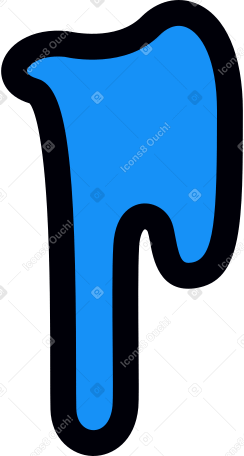 blue dripping saliva Illustration in PNG, SVG