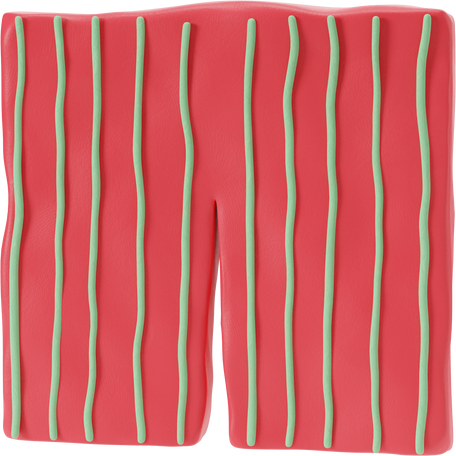 Red shorts with green stripes Illustration in PNG, SVG