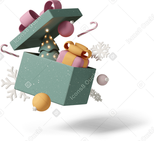 3D christmas gifts в PNG, SVG