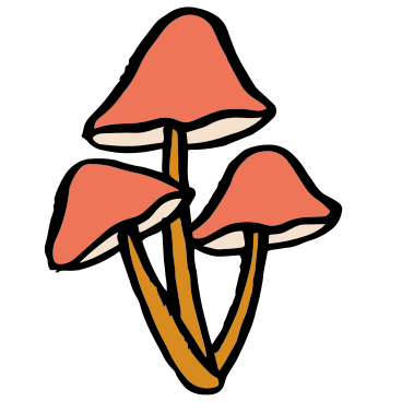 three mushrooms PNG, SVG