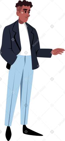 man standing with his arm outstretched Illustration in PNG, SVG