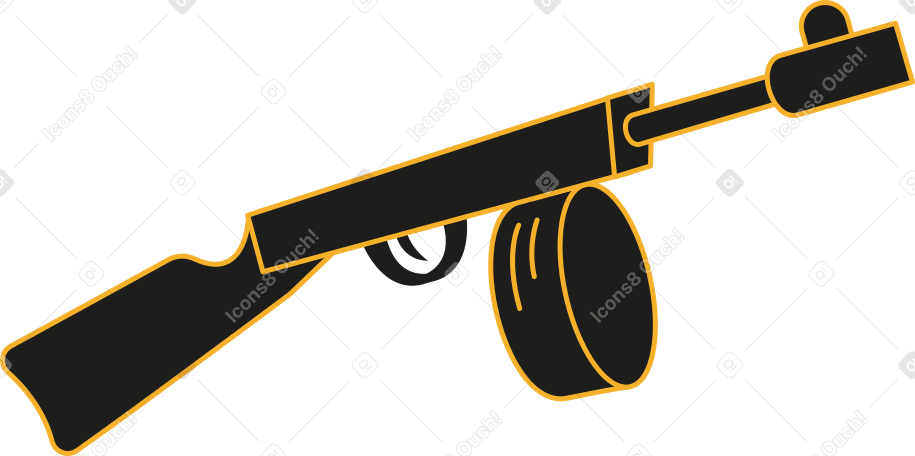 machine gun Illustration in PNG, SVG