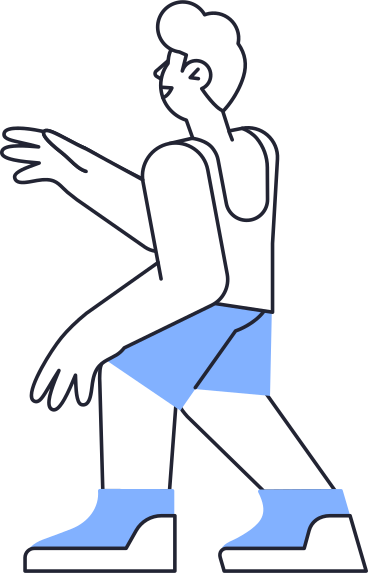 man in blue shorts standing back PNG, SVG