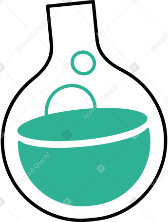 red flask with chemical green liquid PNG, SVG