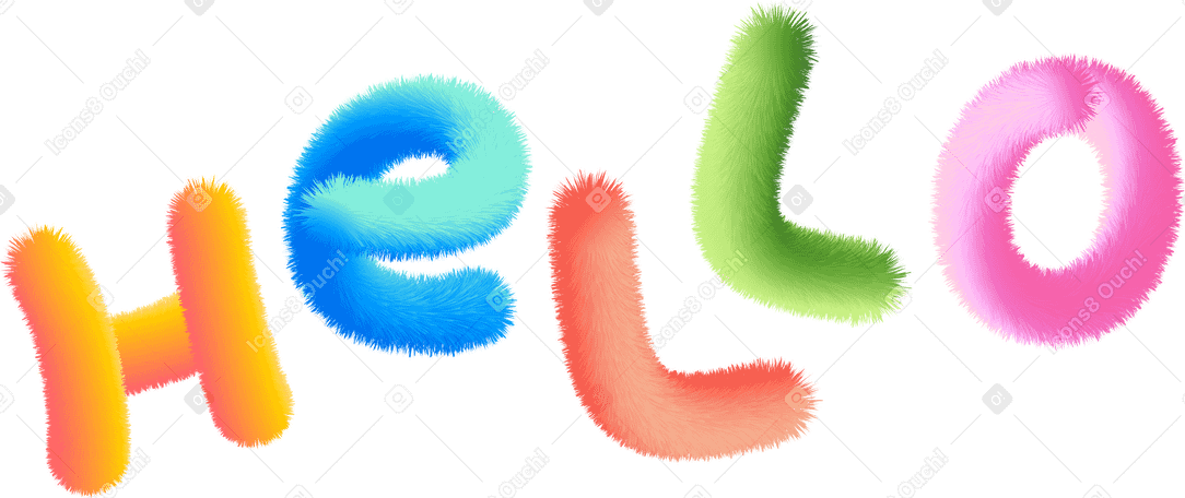 multicolored hello PNG, SVG