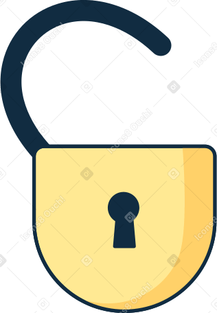 open padlock Illustration in PNG, SVG