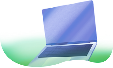 Offener laptop auf grünem hintergrund PNG, SVG