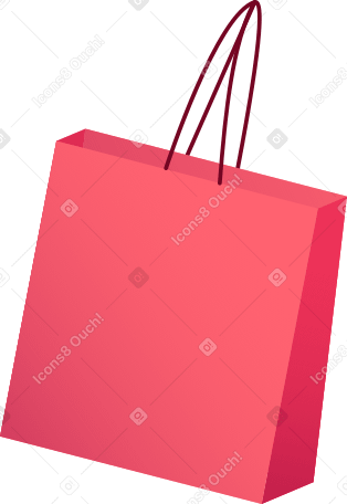 red paper bag with haldles PNG, SVG