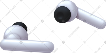 White earbuds PNG, SVG