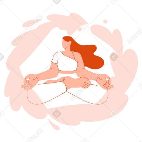 Woman meditating in lotus position PNG, SVG