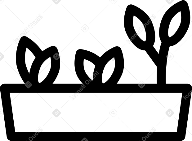 seedling pot with plants PNG, SVG