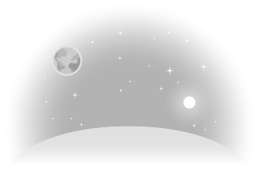 moon lanscape with sun and earth PNG, SVG