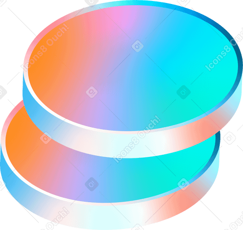 two coins in a stack PNG, SVG