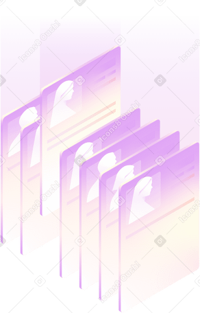 Cartões de candidato isométricos com brilho PNG, SVG