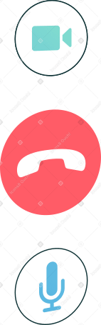 video call buttons in perspective Illustration in PNG, SVG