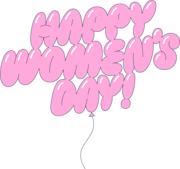 happy women's day text balloon PNG, SVG
