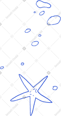 blue contour pebbles and a starfish PNG, SVG