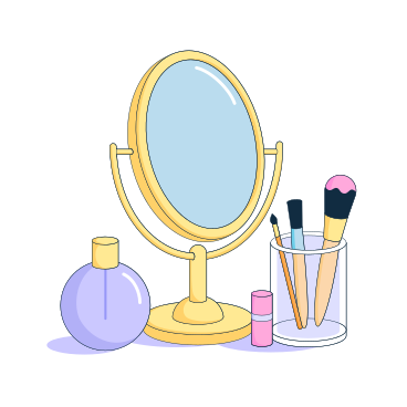 Mirror, perfume and cosmetics PNG, SVG