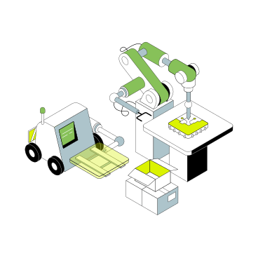 Production robotisée de marchandises PNG, SVG