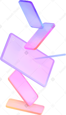 3D balancing neon glow devices PNG, SVG