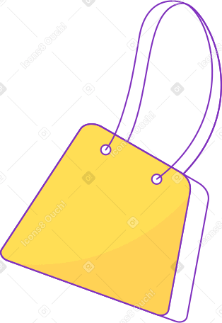 yellow shopping bag Illustration in PNG, SVG