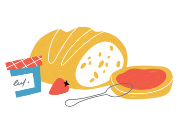 Brot mit erdbeermarmelade zum frühstück PNG, SVG