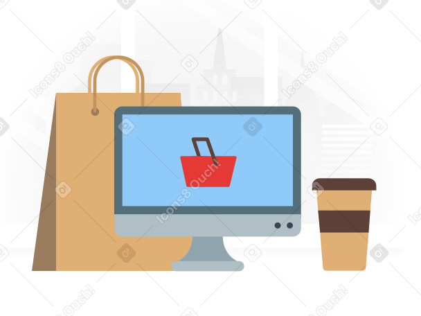 Illustration shopping en ligne aux formats PNG, SVG