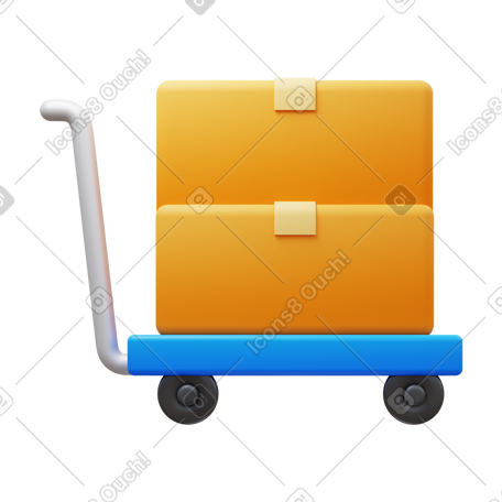 3D trolley PNG, SVG