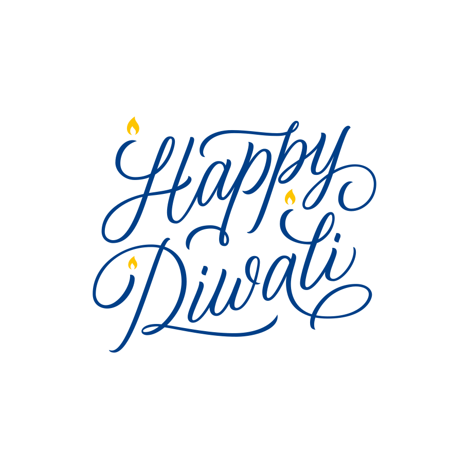 happy diwali candles blue Illustration in PNG, SVG