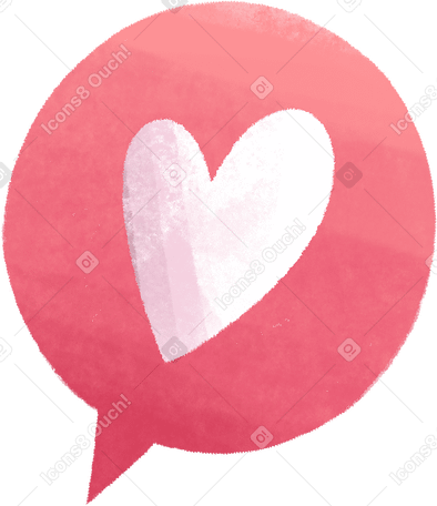 bubble with a white heart inside Illustration in PNG, SVG
