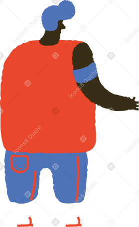 man with black skin standing Illustration in PNG, SVG