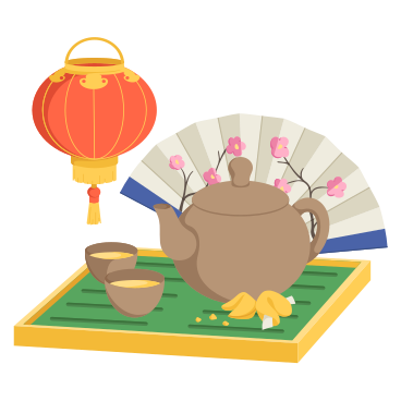 Chinese New Year tea ceremony PNG, SVG