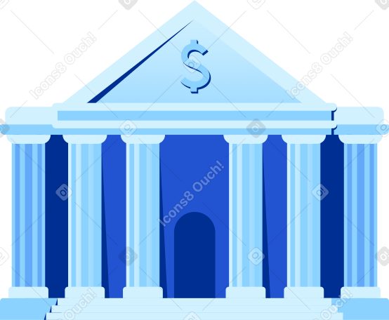 big bank building Illustration in PNG, SVG