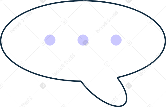 white speech bubble with three dots Illustration in PNG, SVG