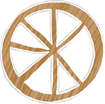brown wooden wheel PNG, SVG