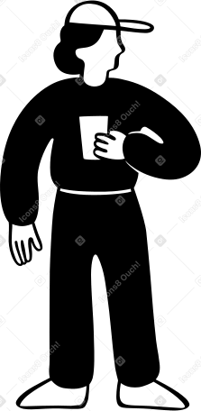 man in a cap with a glass in his hand PNG, SVG
