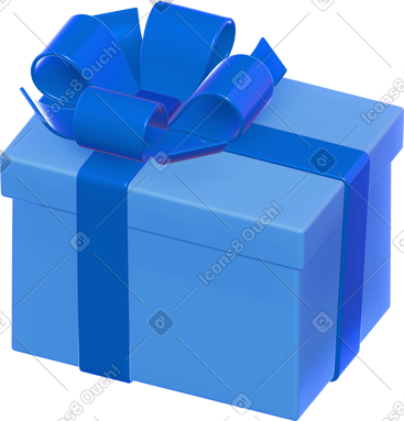 3d blue gift PNG, SVG