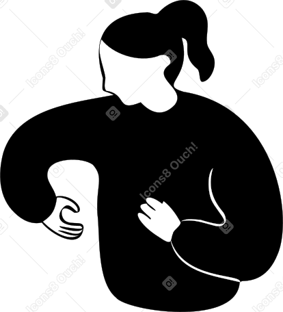 Oberkörper einer frau, die etwas mit ihren händen hält PNG, SVG
