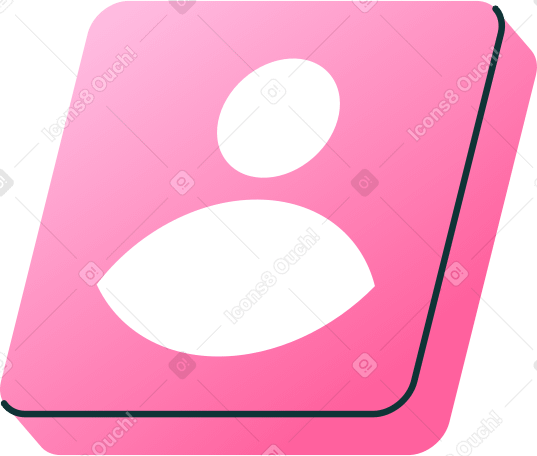cubic pink user icon PNG, SVG