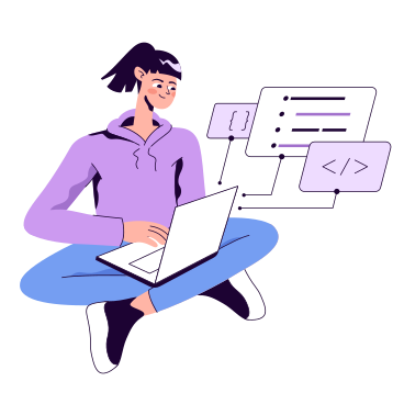 Woman doing programming on laptop PNG, SVG