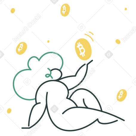 Bitcoin rain Illustration in PNG, SVG