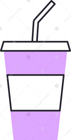 light purple cup with straw Illustration in PNG, SVG