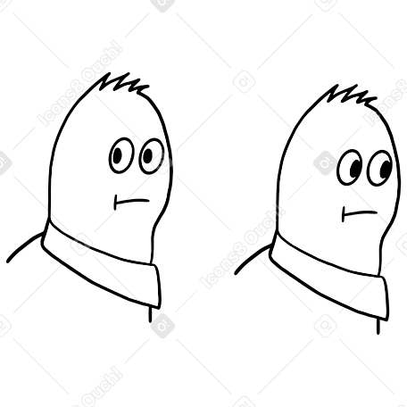 Side eye awkward doodle character PNG, SVG