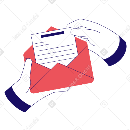 Receiving message in envelope by mail PNG, SVG