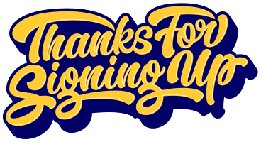lettering thanks for signing up with shadows PNG, SVG