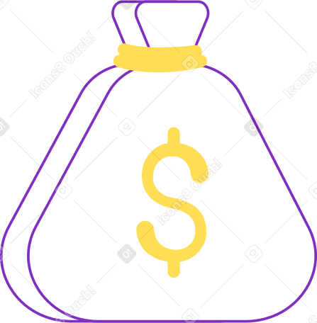 money bag with dollar icon Illustration in PNG, SVG