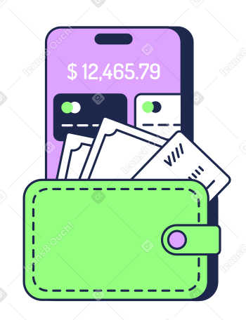 E-wallet with credit cards PNG, SVG
