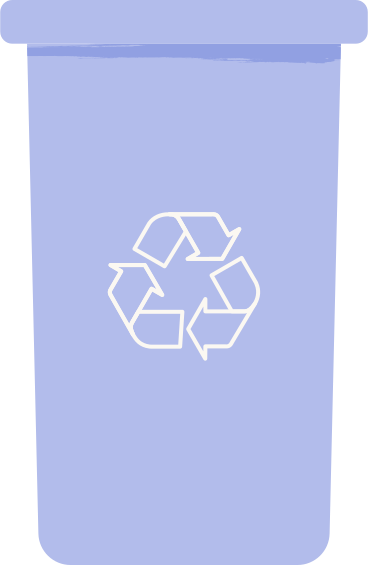 blue recycling bin PNG, SVG