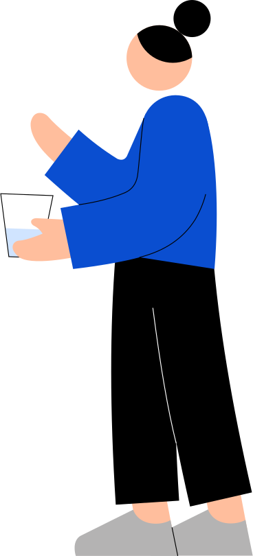 young woman holding a glass of water PNG, SVG
